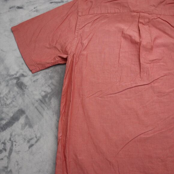 Eddie Bauer Shirt Mens L Red Relaxed Fit Short Sleeve Button Up Casual - Picture 15 of 16